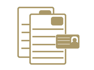 Icon of paperwork and an ID