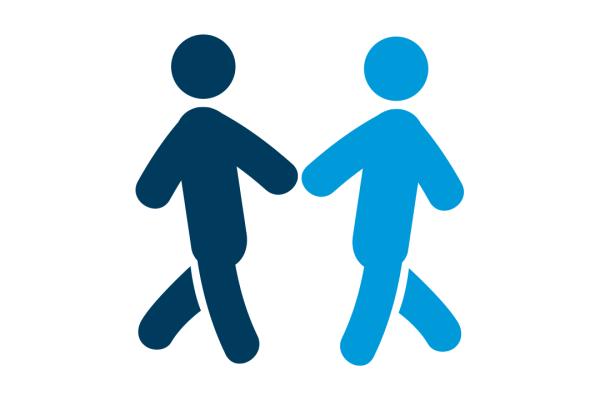 Two people walking