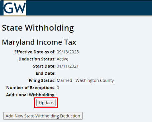 Screenshot State withholding with red box around update
