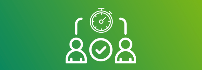 icons with two people, time, and a check box