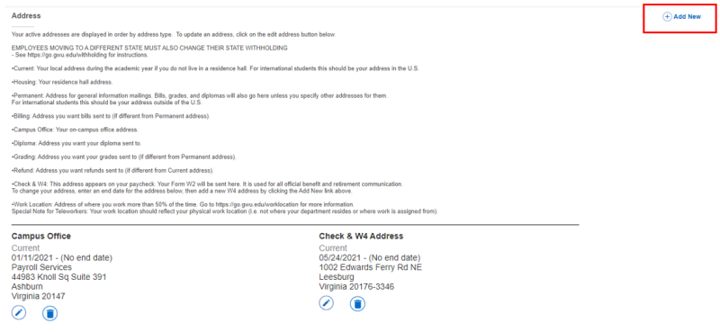 screenshot Address edit, delete, or add box